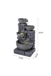 Garden Sanctuary Solar Powered Rustic Water Fountain with LED Lights in Grey - thumbnail 6