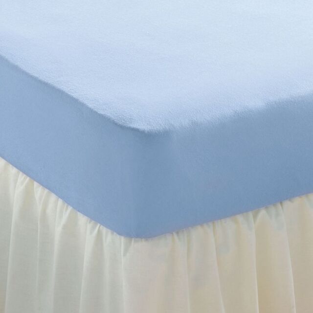 Chums Stretch Terry Fitted Sheets in Blue - Size: Double