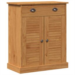 Berkfield Home Bathroom Furniture Set with Drawer with Shelf with Storage with Door 2 pcs Brown Solid wood pine - thumbnail 6