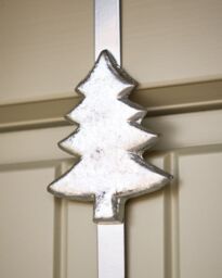 Dibor Silver Tree Over Door Christmas Decoration Wreath Hanger Hook H29 x D12cm - thumbnail 3