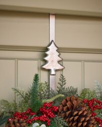 Dibor Silver Tree Over Door Christmas Decoration Wreath Hanger Hook H29 x D12cm