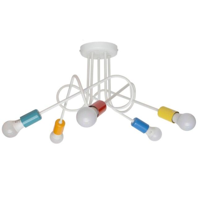 Netlighting Oxford Multi Arm Semi Flush Ceiling Light White MultiColoured 50cm