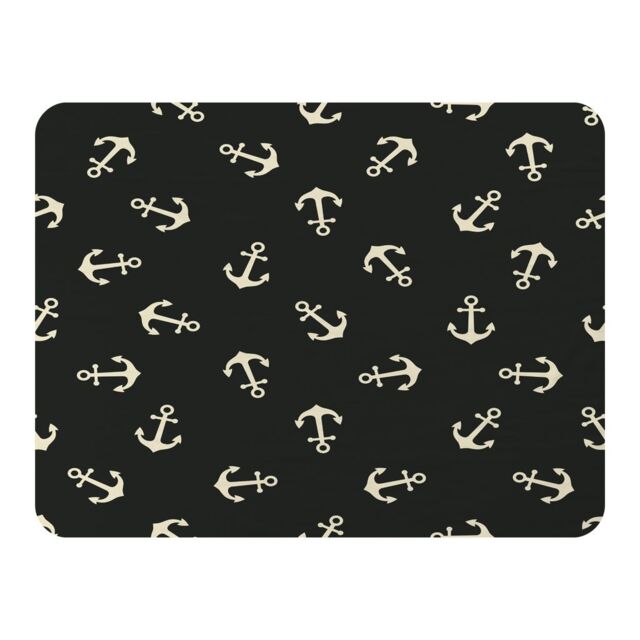 Benjamin Tate Design Anchors On Black Blanket in Natural - Size: 120 cm x 150 cm - image 1