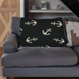 Benjamin Tate Design Anchors On Black Blanket in Natural - Size: 120 cm x 150 cm - thumbnail 2