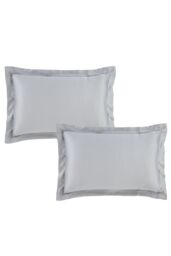 Catherine Lansfield 'Silky Soft Satin' Oxford Pillowcases Pair in Silver - thumbnail 2