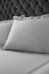 Catherine Lansfield 'Silky Soft Satin' Oxford Pillowcases Pair in Silver