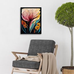 "Artery8 Wall Art Print Abstract Tropical Floral Bloom Acrylic Flower Art Framed in Black - Size: W12"" x H16""" - thumbnail 2
