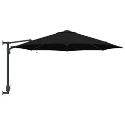 Berkfield Home Wall-mounted Garden Parasol with LEDs Black 248 cm - thumbnail 5