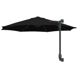 Berkfield Home Wall-mounted Garden Parasol with LEDs Black 248 cm - thumbnail 6