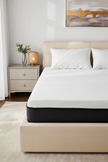 Living and Home Cooling Gel Memory Foam Mattress in White - Size: Single - image 1