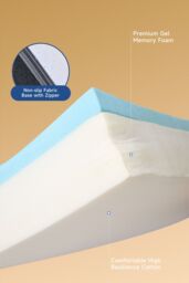 Living and Home Cooling Gel Memory Foam Mattress in White - Size: Single - thumbnail 5