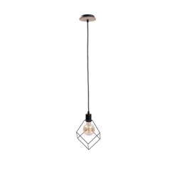 Netlighting Ruben Wire Frame Pendant Ceiling Light Wood 22cm 1x E27 in Brown