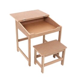 Orsina Angled Surface Children's Desk & Stool, Sleek Functional Desk For Children, Durable Desk & Stool in Natural - thumbnail 4