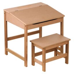 Orsina Angled Surface Children's Desk & Stool, Sleek Functional Desk For Children, Durable Desk & Stool in Natural - thumbnail 6