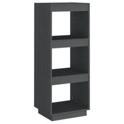Berkfield Home Book Cabinet/Room Divider Grey 40x35x103 cm Solid Pinewood - Size: 40 x 35 x 103 cm - thumbnail 2