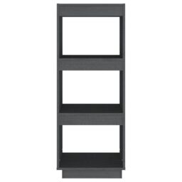Berkfield Home Book Cabinet/Room Divider Grey 40x35x103 cm Solid Pinewood - Size: 40 x 35 x 103 cm - thumbnail 5
