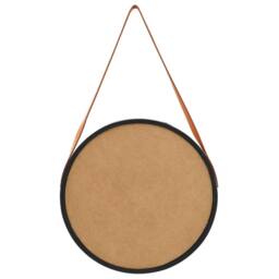 Berkfield Home Wall Mirror with Strap 50 cm Black - thumbnail 5