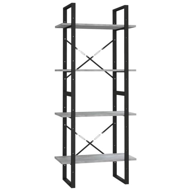 Berkfield Home 4-Tier Book Cabinet Grey Sonoma 60x30x140 cm Engineered Wood - Size: 60 x 30 x 140 cm - image 1