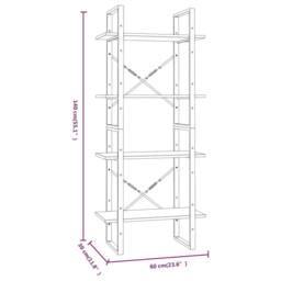Berkfield Home 4-Tier Book Cabinet Grey Sonoma 60x30x140 cm Engineered Wood - Size: 60 x 30 x 140 cm - thumbnail 7