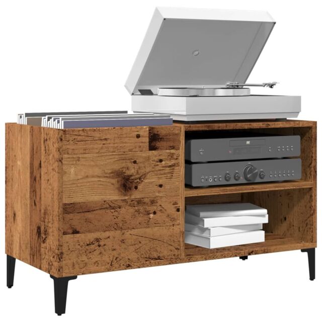 Berkfield Home Record Cabinet Old Wood 84.5x38x48 cm Engineered Wood in Brown - image 1
