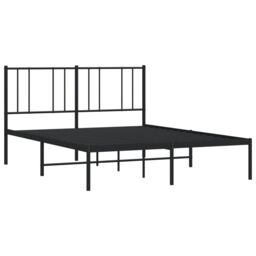 Berkfield Home Metal Bed Frame with Headboard Black 120x190 cm Small Double - thumbnail 5