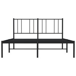 Berkfield Home Metal Bed Frame with Headboard Black 120x190 cm Small Double - thumbnail 6