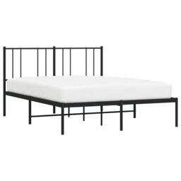 Berkfield Home Metal Bed Frame with Headboard Black 120x190 cm Small Double - thumbnail 3