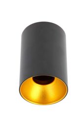 CGC Lighting 'Sandra' Black Cylinder Ceiling Spotlight With Gold Inner Reflector