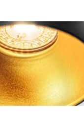 CGC Lighting 'Sandra' Black Cylinder Ceiling Spotlight With Gold Inner Reflector - thumbnail 4