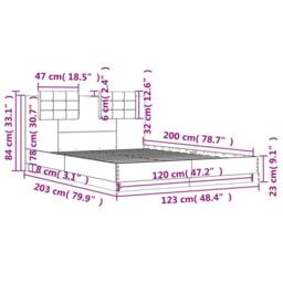 Berkfield Home Bed Frame without Mattress Sonoma Oak 120x200 cm in Light Brown - Size: Small Double - thumbnail 9