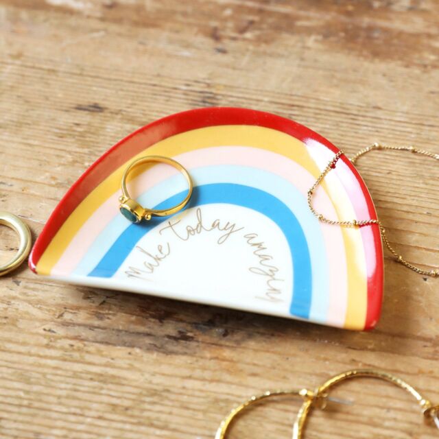 Lisa Angel Women's Rainbow ‘Make Today Amazing' Trinket Dish - image 1