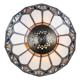 Happy Homewares Art Denergy savingTiffany Glass Table Lamp with Amber Shade - thumbnail 2