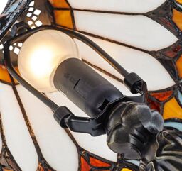 Happy Homewares Art Denergy savingTiffany Glass Table Lamp with Amber Shade - thumbnail 4