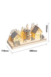 Netagon Battery Powered Wooden Light Up Festive Scene in Light Beige - thumbnail 2
