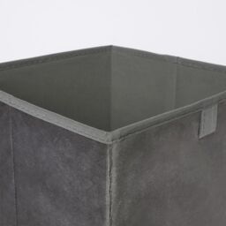 OHS 2 x Matte Velvet Cube Storage Box Folding Organiser Home Decor in Grey - thumbnail 7