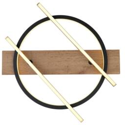 Netlighting Beatrix 40cm Semi Ceiling Light Black Single Ring Rotating Rods LED - thumbnail 3