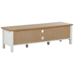 Wyld and Coco TV Stand 140 cm - White and Light Brown MDF with Cable Hole - thumbnail 6
