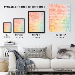 Artery8 Sunset On Sea Gradient Pastel Abstract Artwork Geometric Minimalist Art Print Framed Poster Wall Decor in Black - Size: A4 - thumbnail 3
