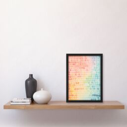 Artery8 Sunset On Sea Gradient Pastel Abstract Artwork Geometric Minimalist Art Print Framed Poster Wall Decor in Black - Size: A4 - thumbnail 4