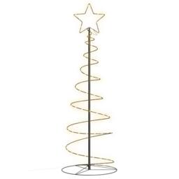 Berkfield Home Christmas Tree Light Cone 100 LEDs Warm White 150 cm in Black - thumbnail 2