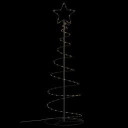 Berkfield Home Christmas Tree Light Cone 100 LEDs Warm White 150 cm in Black - thumbnail 7