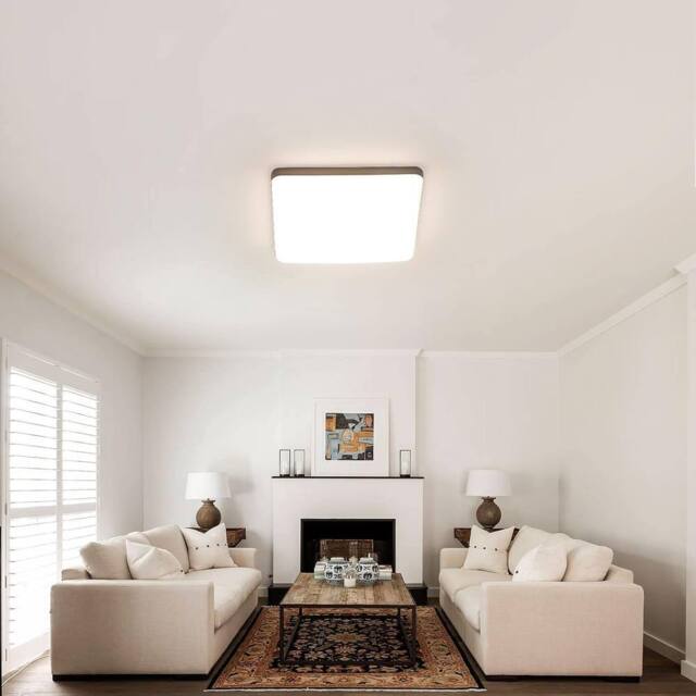 Goeco LED Ceiling Light Flat, 36W IP44 4000K, Modern Ceiling Lighting Square in White - image 1