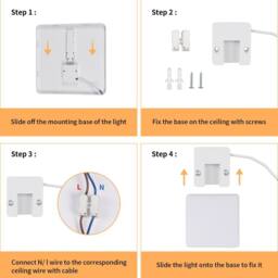 Goeco LED Ceiling Light Flat, 36W IP44 4000K, Modern Ceiling Lighting Square in White - thumbnail 8