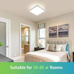 Goeco LED Ceiling Light Flat, 36W IP44 4000K, Modern Ceiling Lighting Square in White - thumbnail 4