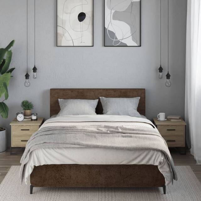 Berkfield Home Modern Bedside Cabinets 2 pcs Sonoma Oak 40x41x40 cm Engineered Wood in Light Tan - Size: 40 x 41 x 40 cm - image 1