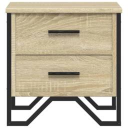 Berkfield Home Modern Bedside Cabinets 2 pcs Sonoma Oak 40x41x40 cm Engineered Wood in Light Tan - Size: 40 x 41 x 40 cm - thumbnail 5