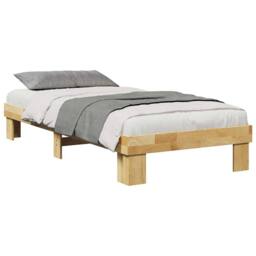 Berkfield Home Bed Frame without Mattress 75x190 cm Small Single Solid Wood Oak in Brown - thumbnail 5