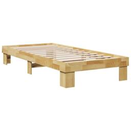 Berkfield Home Bed Frame without Mattress 75x190 cm Small Single Solid Wood Oak in Brown - thumbnail 3