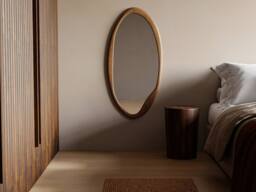 Vente-unique Oval Rubberwood Mirror - L50 X H100 Cm - Natural - FUJIAN in Light Oak - thumbnail 6