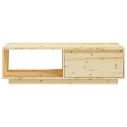 Berkfield Home Modern Coffee Table 110x50x33.5 cm Solid Firwood in Light Brown - thumbnail 5